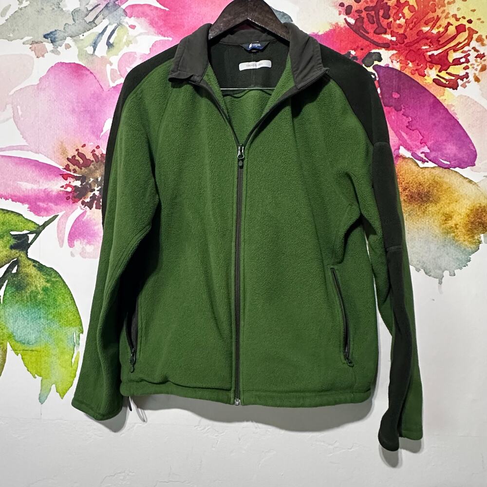 Mountain Equipment Fleece Jacket Mens Med Green Full Zip Polartec Stretch Trek